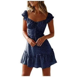 Navy Blue Polka Dot Dress